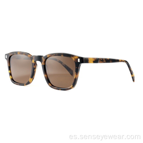 Gafas de sol de moda cuadradas lentes de sol de acetato vintage